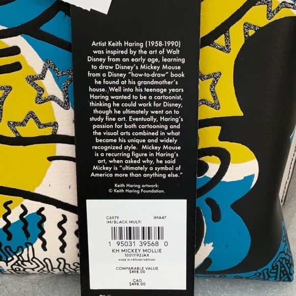 NEW COACH DISNEY MICKEY MOUSE X KEITH HARING TOTE SHOULDER BAG - Picture 12 of 16